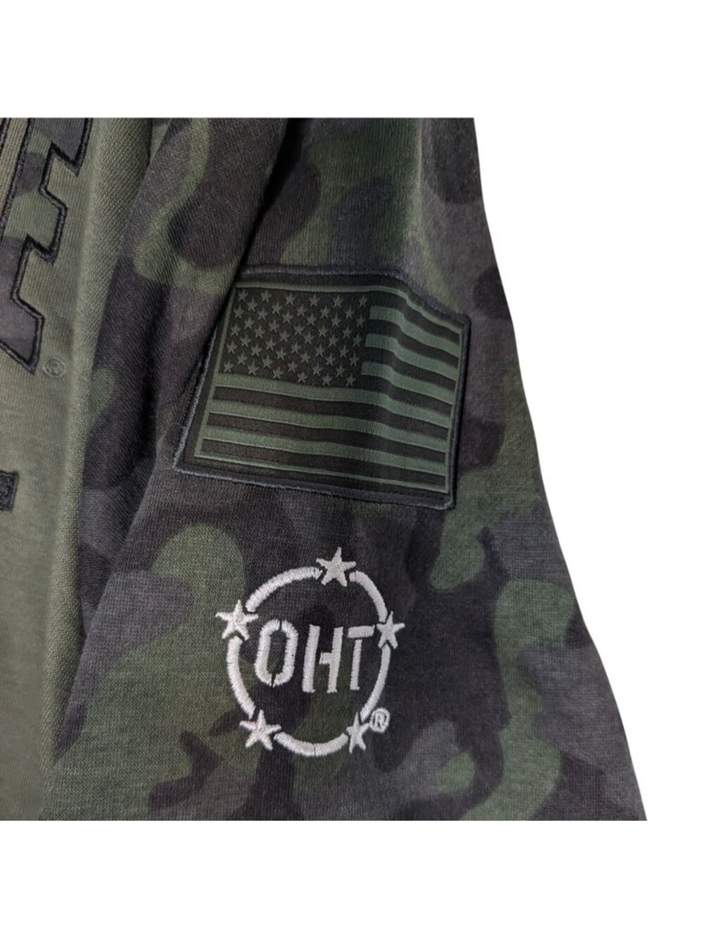 Mens Colosseum Olive/Camo Notre Dame Fighting Irish OHT Military Hoodie Sz L - Picture 7 of 12